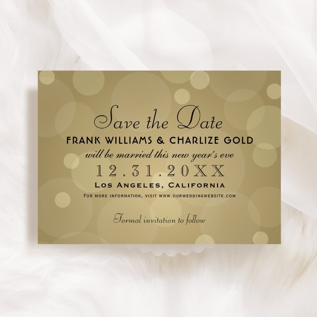 Save The Date Elégant Champagne Gold et Mariage noir (Créateur téléchargé)