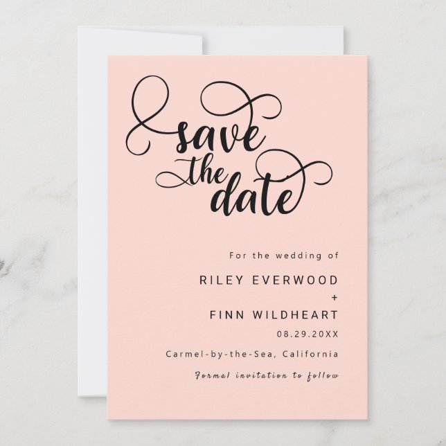 Save The Date Elegant Chic mariage enregistrer la date Invitatio (Devant)