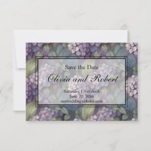 Save The Date Elégant chic pourpre pourpre chic aquarelle fleuri