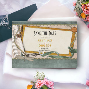 Save The Date Élégant Chic Vintage Rustic Classé Mariage formel