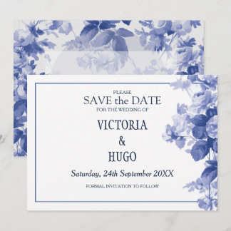 Save The Date Elégant China Blue Wedding enregistrer la date