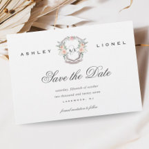 Élégant classique Forme Monogramme Floral Mariage