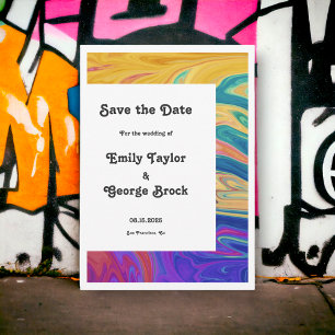 Save The Date Élégant coloré sans couture Abstrait Mariage moder