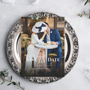 Save The Date Élégant couple moderne chic photo de mariage simpl