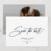 Élégant Écriture Moderne Minimaliste Photo Mariage