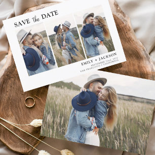 Save The Date Élégant Enregistrer la date 4 Photo Simple