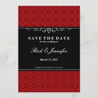 Save The Date Élégant Enregistrer l'invitation de date (rouge)