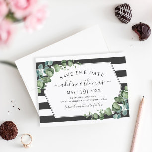 Save The Date Elégant Eucalyptus Mariage de verdure géométrique