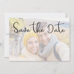 Save The Date Elégant Faux Vellum Photo Effet Script Mariage
