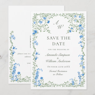 Save The Date Elégant Fleur sauvage d'aquarelle Meadow