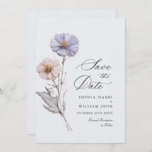Save The Date Elégant Fleur sauvage d'aquarelle Meadow