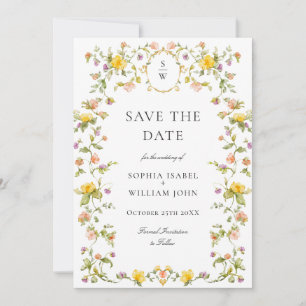 Save The Date Elégant Fleur sauvage d'aquarelle Meadow