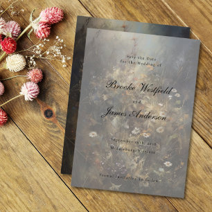 Save The Date Élégant Fleur sauvage de l'automne de script peint