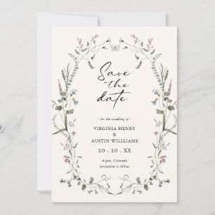 Save The Date Élégant Floral Enregistrer La Date
