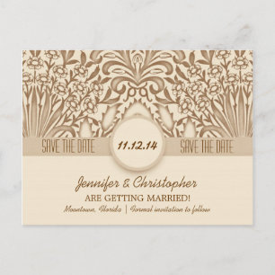 save the date elegant floral postcards