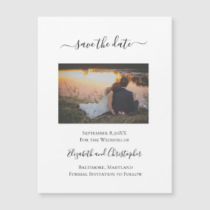 Save The Date Elegant Formal Photo Magnetic Card