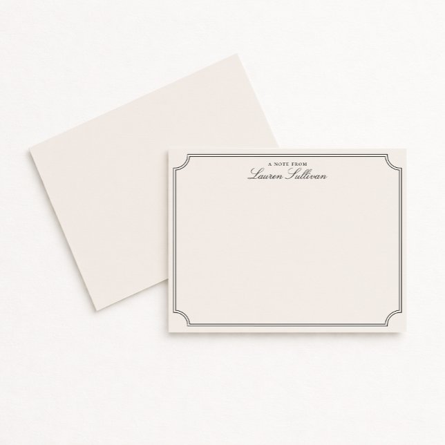 Save The Date Elegant Frame Ivory Clipped frame Corners Note Car (Créateur téléchargé)