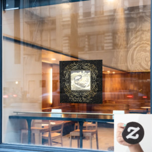 Save the Date Elegant Gold Foil Dots Look Window Cling