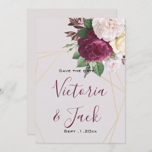 save the date Elegant   golden geometric Invitation