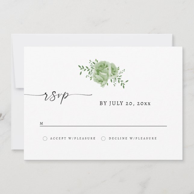 Save The Date Elegant  greneery RSVP  (Devant)