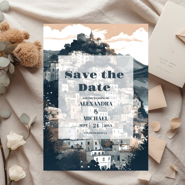 Save The Date Elégant Italie Capri Destination Mariage (Créateur téléchargé)