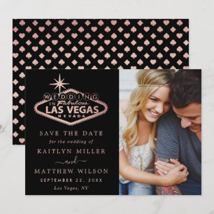 Save The Date Elégant Las Vegas Destination Mariage Photo