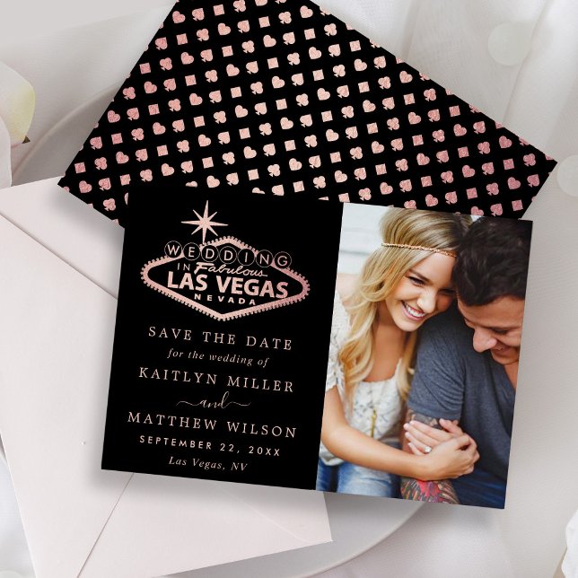 Save The Date Elégant Las Vegas Destination Mariage Photo (Créateur téléchargé)