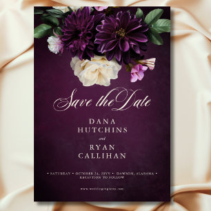 Save The Date Élégant Lavande et Mariage de script floral bordea