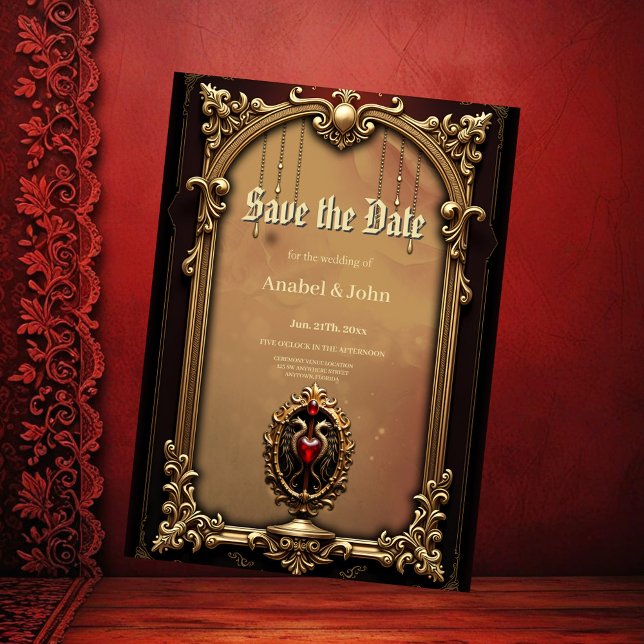 Save The Date Élégant luxueux emblème du coeur (Créateur téléchargé)