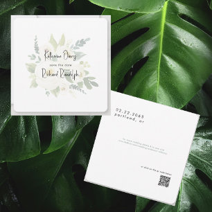 Save The Date Élégant Mariage arrondi de Rose blanche