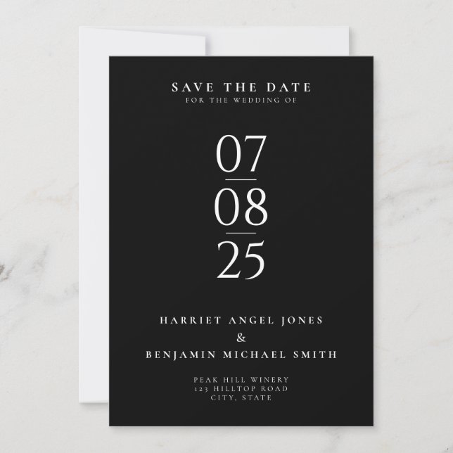 Save The Date Élégant mariage chic moderne Enregistrer la date (Devant)