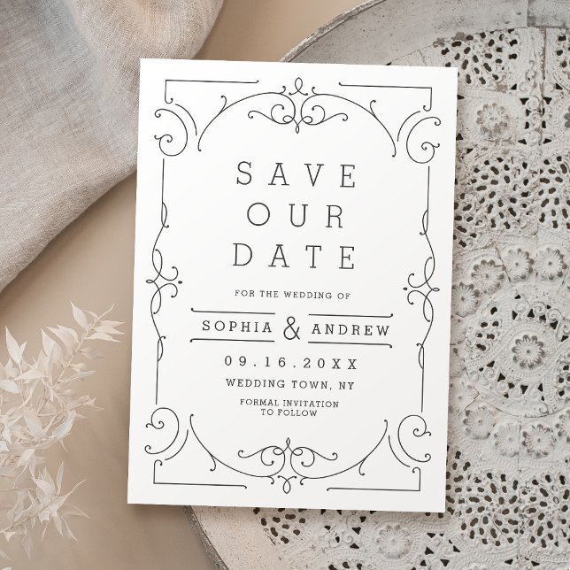 Save The Date Élégant mariage classique moderne sauver la date (Elegant modern classic wedding save the date)