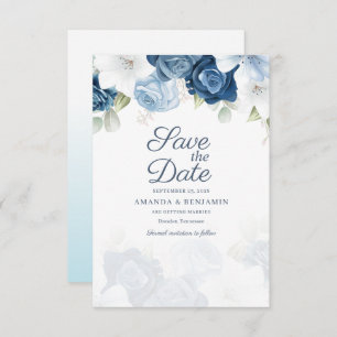 Save The Date Élégant Mariage d'aquarelle à script floral