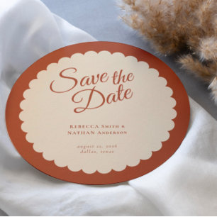 Save The Date Élégant Mariage de  à bascule en terre cuite