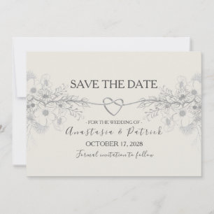 Save The Date Élégant Mariage de calligraphie bleu Dusty