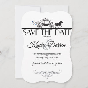 Save The Date Élégant Mariage de cheval et de buggy