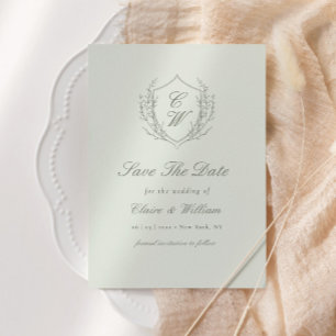 Save The Date Élégant Mariage de couronne botanique