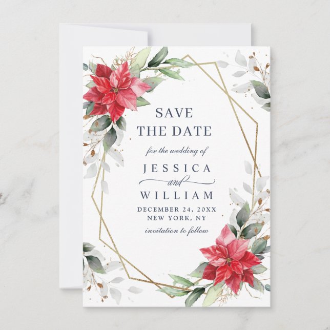 Save The Date Élégant Mariage de fourrure de pin Eucalyptus Poin (Devant)