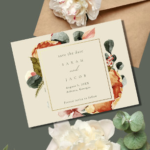 Save The Date Elégant mariage de jardin fleuri