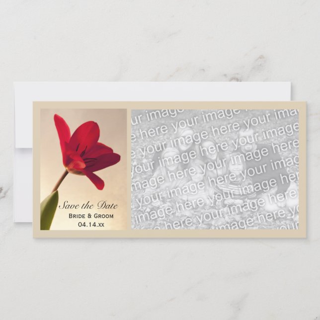Save The Date Élégant mariage de la tulipe rouge Enregistrer la  (Devant)