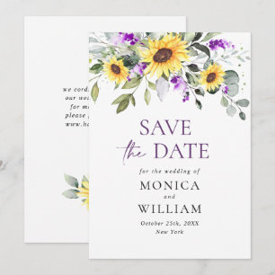 Save The Date Élégant Mariage de lavande Eucalyptus