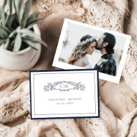 Élégant mariage de monogramme de la crête botaniqu