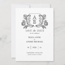 Élégant Mariage de poitrine de feuille de monogram