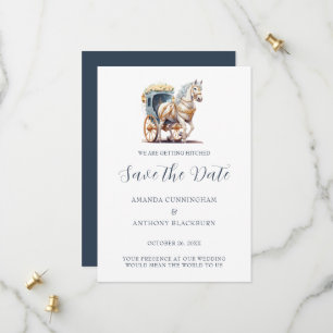 Save The Date Élégant Mariage de transport tiré à cheval