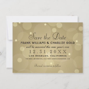 Save The Date Élégant Mariage d'or Champagne