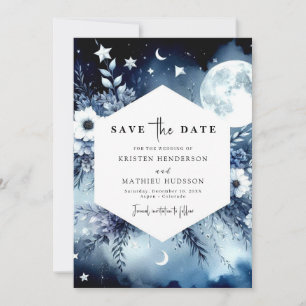Save The Date Élégant Mariage Earthy Moonlit
