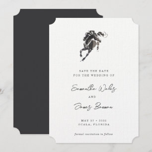 Save The Date Elégant Mariage équestre classe aquarelle