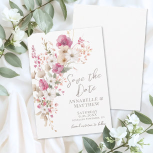 Save The Date Élégant mariage floral de fleurs sauvages