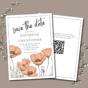 Save The Date Élégant Mariage floral de pêche