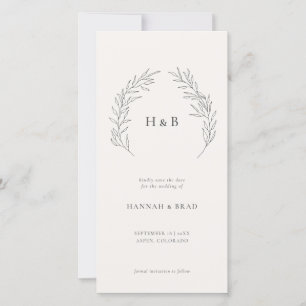 Save The Date Élégant Mariage Floral Monogram Crest Save The Da